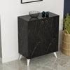 LEMİ MULTIPURPOSE SHOE CABINET FINISHED IN BLACK ,WHITE & CHROME