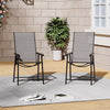 Garden Table Folding Mesh Chair Balcony Coffee Bistro Furniture w/ Umbrella Hole