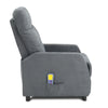 Recliner Chair 6 Points Massage Heating Sofa Fabric Upholstered Armchair Grey