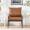 PU Single Sofa Wood Arm Metal Frame Comfort Save Space Office Home Hotel Lounge