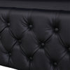 4ft6 Double Gas Lift Ottoman Storage Bed Frame w/ LED Lights Faux Leather Black