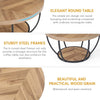 Tribesigns Round Coffee Table, 2-Tier Cocktail Table with Storage Shelves