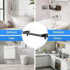 Over Door Towel Rail - Black Stainless Steel, Extendable Towel Holder with Adjus