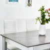 Mondeer Dining Table and Chairs Set 6 High Back Faux Leather Chair Grey&White