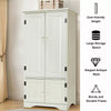 Tall Kitchen Larder Slim White Pantry Cabinet Cupboard Storage Unit Shelves Wood