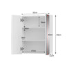 White Bathroom Cabinet Mirrored Surface 2 Doors 3 Shelves Wall Mounted Storage