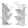 Free Standing 5-tier Tree Bookshelf Bookcase Desk Book Rack Shelf Display White