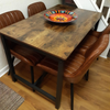 Large Industrial Dining Table Rustic Brown Kitchen Breakfast Table Metal Legs