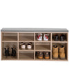 Shoe Storage Bench with Seat Cushion Cabinet Rack Shelves Hallway 10 Compartmen