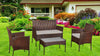 Rattan Sofa Table Chair Garden Furniture Outdoor Patio set 4 Piece brown