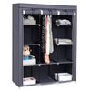 Wardrobe Clothes Hanging Rail Shelves Storage Fabric Canvas Cupboard Portable UK