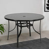 Black Glass Rect/Round/Square Garden Table Bistro Outdoor BBQ Patio Dining Table