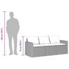 Garden Sofa with Cushions 3-Seater Sofa Outdoor Sofa Couch Poly Rattan