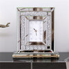 Sparkly Mirrored Crushed Crystal Filled Diamond Mantle Clock Glass Table Clock