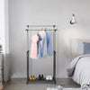 ADJUSTABLE MOBILE CLOTHES COAT GARMENT HANGING RAIL RACK STORAGE STAND ON WHEEL