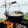 Portable Cast Iron Pot - Deep Thick Stew Pot for Camping Use
