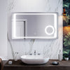 LED Illuminated Bathroom Mirror Shaver Socket 3X Magnifier Demister 1000x600mm
