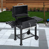 Outdoor XL Smoker Charcoal BBQ Grill Portable Garden Barbecue Trolley with Shelf