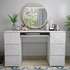 White High Gloss Dressing Table 6 Drawers Vanity Makeup/Computer Table Desk