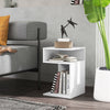 S-shaped Bedside Table Modern Side Table Sofa End Table with 2 Open Compartments