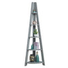Grey Corner Bookcase Ladder Shelving Unit 5 Tier Storage Display Stand Bookshelf
