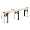 2X Folding Long Bench Bistro Beer Dining Table Chairs Patio Outdoor Wooden Bench