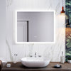 600x500mm LED Bathroom Mirror Illuminated Shaver Socket Demister Touch Bluetooth