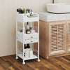 Rolling Vanity Organizer Cosmetics Display Cases Holder with Wheels-White