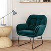 Upholstered Soft Velvet PU Armchair Lounge Button High Back Chair Fireside Sofa