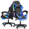 Gaming Chair 12 RGB LED Lights Computer Office Chair Swivel Chair Footrest Blue