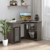L-Shaped Corner Computer Desk w/ 2 Shelves Wide Worktop Keyboard Tray Grey
