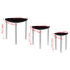Nest of 3 Black Clear Tempered Glass Side End Lamp Sofa Tables Nested Tables