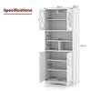 Tall Bathroom Cabinet Large Floor Storage Cabinet-White
