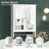 White Bathroom Mirror Cabinet With Laundry Rack Wall Mounted For Bathroom Modern