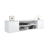130cm High Gloss White Floating TV Stand Cabinet Unit 2 Door Storage Sideboard