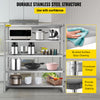 VEVOR Stainless Steel Shelving Adjustable Storage Shelf 5-Tier Storage Rack