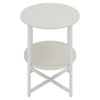 Small 2 Tier Round Bedside Table Sofa End Table Coffee Table with Shelf Bedroom