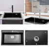 Modern Matte Black Inset Kitchen Sink Single/1.5/Double Bowl & Waste Undermount
