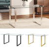 Tempered Glass Rectangular Dining Table Metal Legs for 6 Person Dining Room