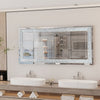 XXL Rectangular Crushed Diamond Mirror Crystal Surround Silver Mirror Hang Lean