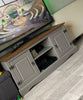 Grey Rustic TV Stand Sideboard Lowboard Media Cabinet Storage Unit Vintage Pine
