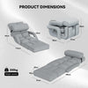 Floor Folding Chair 14 Positions Adjustable Floor Lazy Chair with Armrest Single