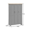 Lisbon Light Grey 3 Door Wardrobe Bedroom Furniture Storage Cupboard