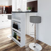 Bar Table Set with 2 Swivel Stools & Storage Shelves Anthracite White Modern