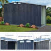 4x8FT Sheds Galvanised Steel Garden Storage Shed Ventilation Log Tools Cabinet