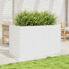 Iiaky Garden Planter White 110x60x68.5 Solid Wood Pine,Wooden Garden Q2V4