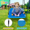 Steel Frame Kids Metal Swing Set Heavy-Duty Gardens Kids Playset w/3 Swing Seats