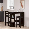 Black Oak Bar Table with Storage Rack, 100x50x101.5 cm