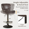 Set of 2 Bar Stools Swivel Bar Chair with Adjustable Height & Backrest