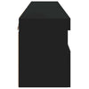 TV Wall Cabinets with in Black - Engineered Wood Modern Media Unit for A1C9